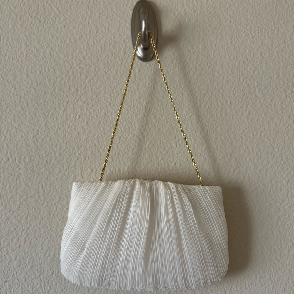 Loeffler Randall Brit Pearl Flat Pleated Clutch